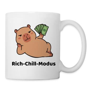 Geldschein-Piggy Pose Wasserschwein Capybara - Tasse - Weiß - Rechts