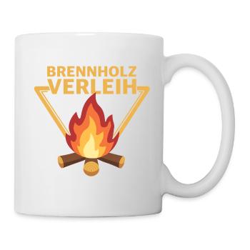 Brennholz Verleih Logo Flamme Sarkasmus - Tasse - Weiß - Rechts