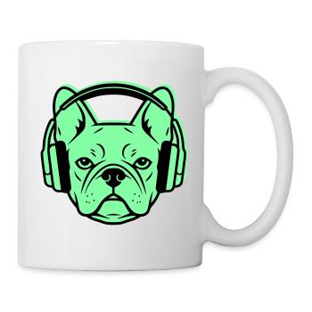 Frenchie DJ Kopfhörer Musik - Tasse - Weiß - Rechts