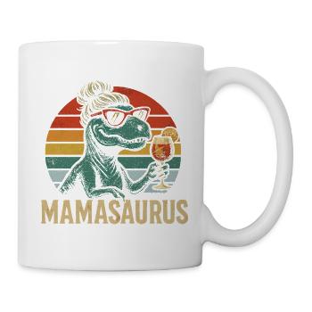 Mamasaurus Mama Mutter Geschenkidee Humor Lustig - Tasse - Weiß - Rechts