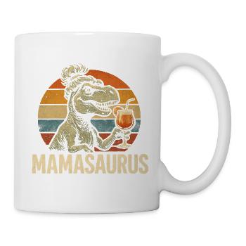 Mamasaurus Mama Mutter Geschenkidee Humor Lustig - Tasse - Weiß - Rechts