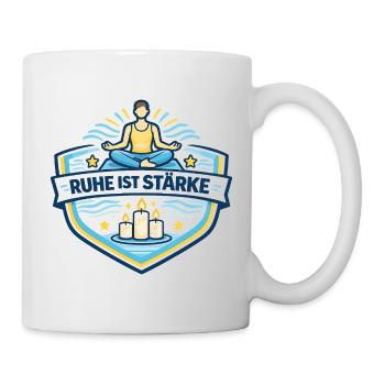 Ruhe Ist Stärke Meditationslogo - Tasse - Weiß - Rechts