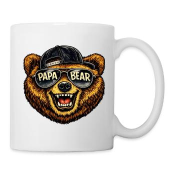 Papa Bear Sonnenbrillen-Mützen-Design - Tasse - Weiß - Rechts