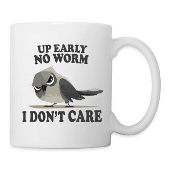 Debout tôt, pas de ver, je m’en fiche, oiseau drôle - Mug blanc - blanc - Droite