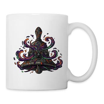 Cloche de crâne néon - Mug blanc - blanc - Droite