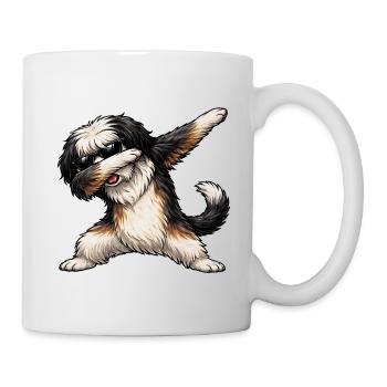 Dabbing Tibet Terrier - Tasse - Weiß - Rechts