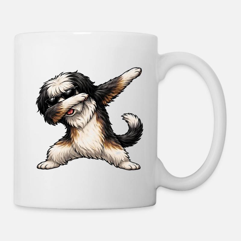 Dabbing Tibetan Terrier - Mug - white