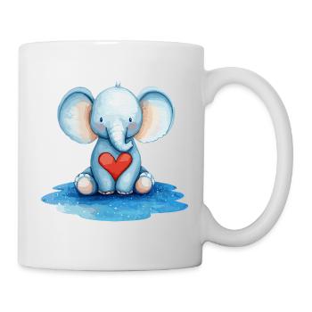 Blue Elephant Heart Friend - Mug - white - Right