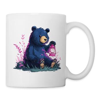 Bear with lantern - Mug - white - Right