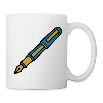 Klassischer Füller Kalligrafie - Tasse - Weiß - Rechts