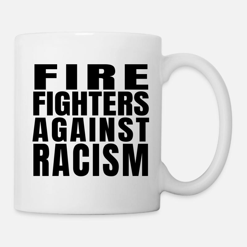 Les pompiers contre le racisme bloquent les Noirs - Mug blanc - blanc