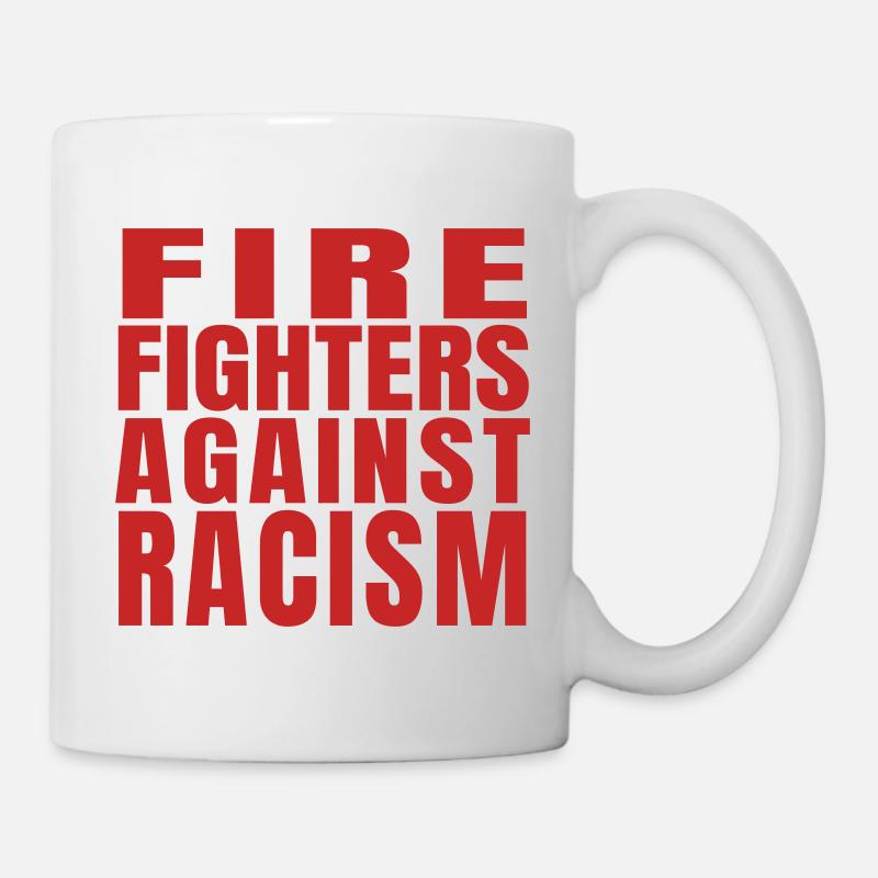 Firefighters Against Racism Block Red - Mug - white
