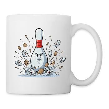 Explodierender Bowling-Pin Cartoon - Tasse - Weiß - Rechts