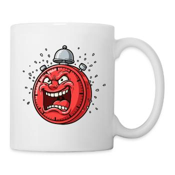 Wütende Alarmuhr Cartoon - Tasse - Weiß - Rechts