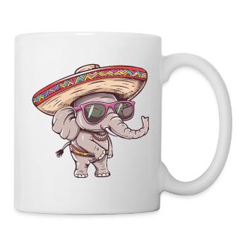 Sombrero comique drôle d’éléphant - Mug blanc - blanc - Droite