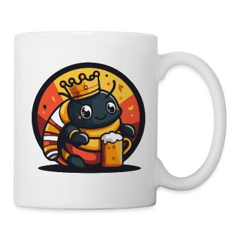 Wurm Bier Lustig - Tasse - Weiß - Rechts