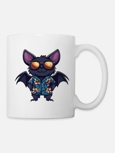 Fledermaus Comic Urlaub - Tasse - Weiß