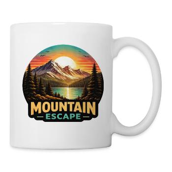Berglandschaft Sonnenuntergang - Tasse - Weiß - Rechts