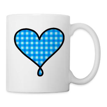 Blaues Herz - Tasse - Weiß - Rechts