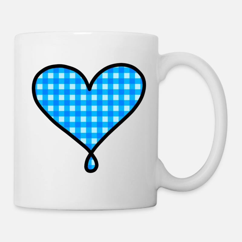 Blaues Herz - Tasse - Weiß