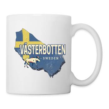 Västerbotten in Schweden Provinz mit Landkarte - Tasse - Weiß - Rechts