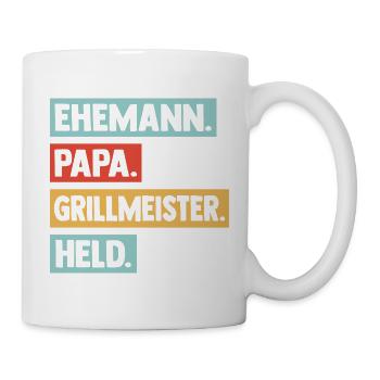 Grill Master Dad Father Hero BBQ Men - Mug - white - Right