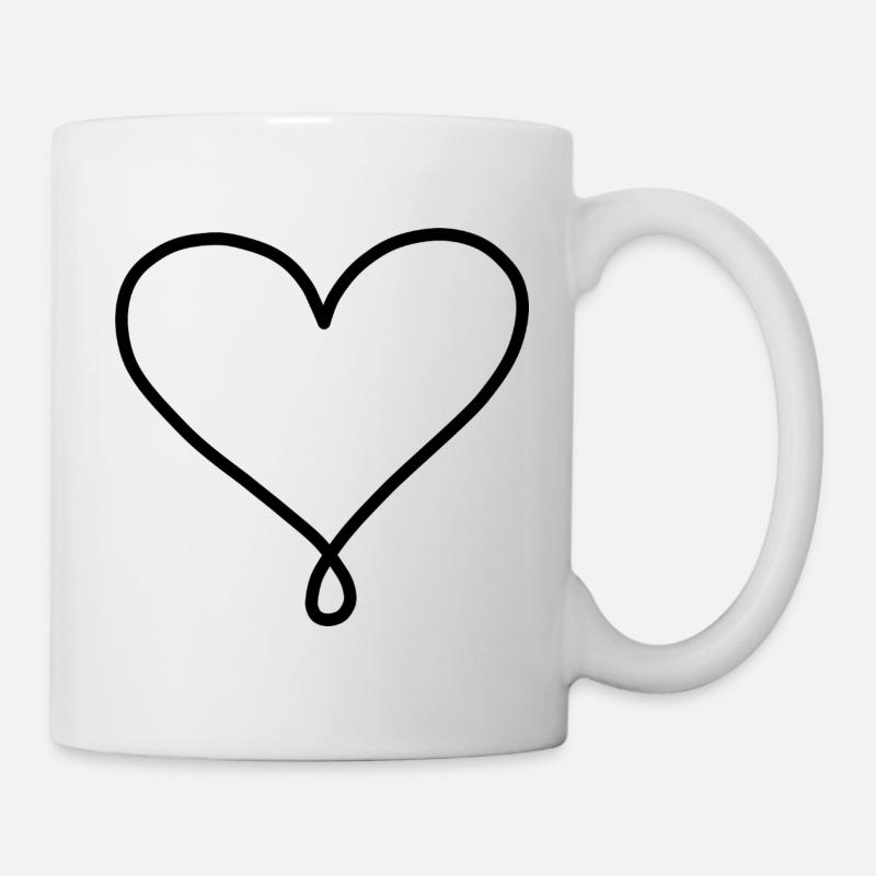 Minimalistisches Herz - Tasse - Weiß