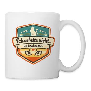 Beobachter Badge: Ich beobachte - Tasse - Weiß - Rechts