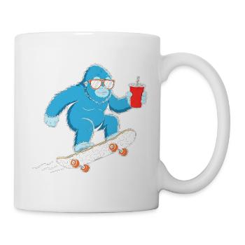 Blauer Yeti Skate & Drink - Tasse - Weiß - Rechts