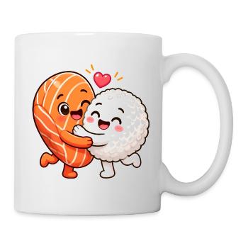 Câlin à Sushi Riz au saumon Cuisine japonaise Câlin à Sushi - Mug blanc - blanc - Droite