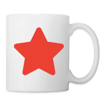 Roter Stern Minimal Grafik - Tasse - Weiß - Rechts