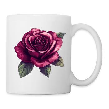 Dark Rose Blossom Illustration - Mug - white - Right