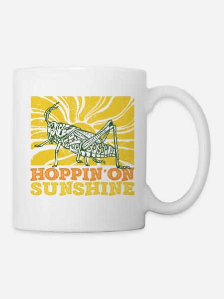 Grashüpfer Feldheuschrecken - Tasse - Weiß