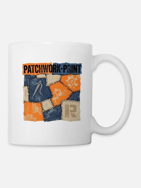 Patchwork Recycling - Tasse - Weiß