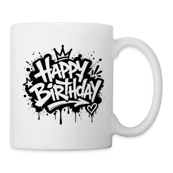 Happy Birthday Graffiti Party Motiv - Tasse - Weiß - Rechts