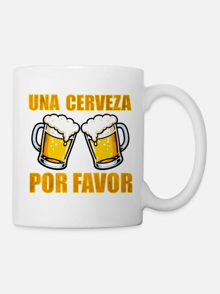 Bier trinken, Mallorca - Tasse - Weiß