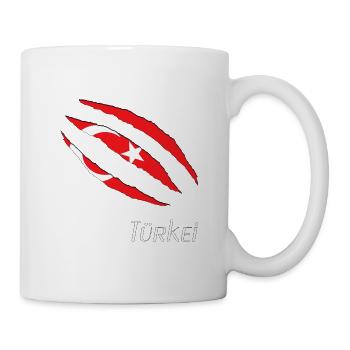 Türkei Flaggenklaue Design - Tasse - Weiß - Rechts