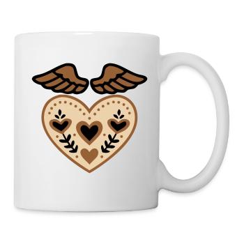 Tatouage d'ange gardien avec ailes en forme de cœur - Mug blanc - blanc - Droite