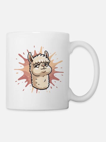 Selbstbewusste Llama Splash - Tasse - Weiß