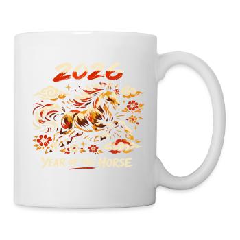Année du Cheval 2026 - Nouvel An Chinois Vintage - Mug blanc - blanc - Droite