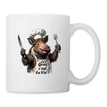 Le Gras, c'est la Vie - Mug blanc - blanc - Droite