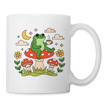 Cottagecore-Froschpilzkaffee - Tasse - Weiß - Rechts