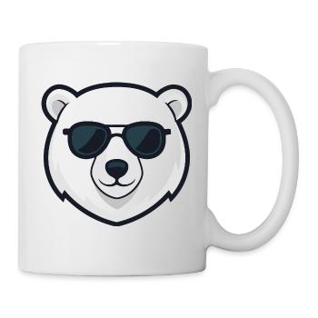 Ourson polaire lunettes noires - Mug blanc - blanc - Droite