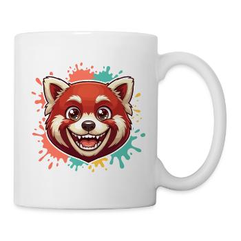 Panda Rouge Éclaboussure - Mug blanc - blanc - Droite