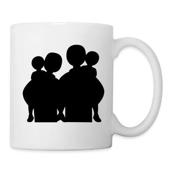 Silhouette familiale Les parents Enfants aiment ensemble - Mug blanc - blanc - Droite