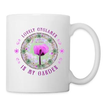 pink violet floral floral floral blossom - Mug - white - Right