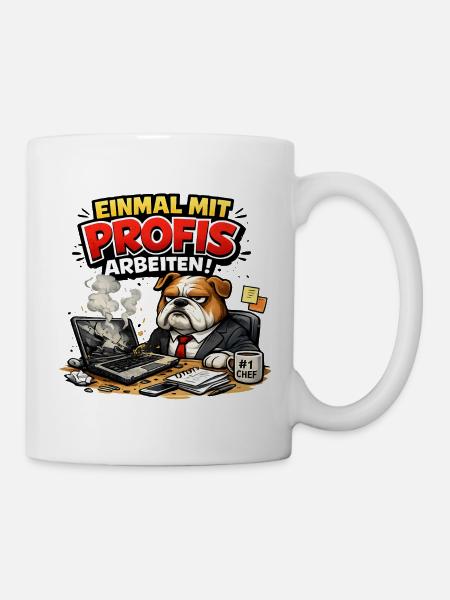 Einmal mit Profis arbeiten - Tasse - Weiß