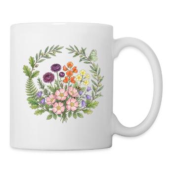 Frohes duftendes frisches Frühlings-Blumenzirkel - Tasse - Weiß - Rechts