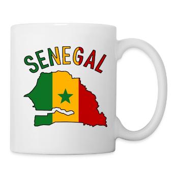Senegal Flag Map Silhouette - Mug - white - Right