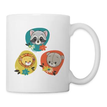 Waschbär Löwe Bär - Tasse - Weiß - Rechts
